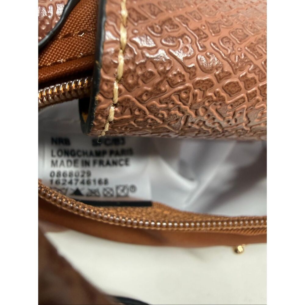 Longchamp Mini Le Pliage Cognac Brown Top Handle Bag + Strap - Picture 6 of 9